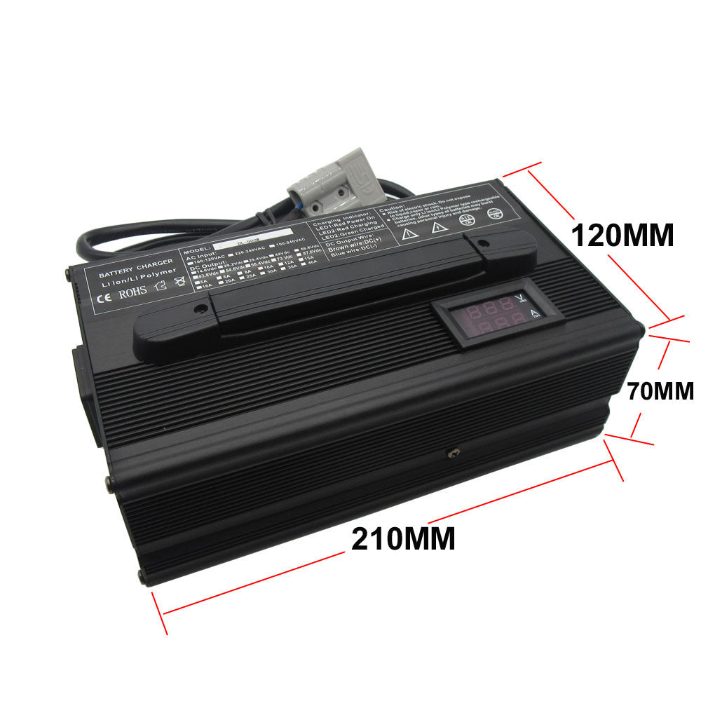 BAYADOU 900W 58.4V 15A LiFePO4 Battery Fast Charger 16S 48V 51.2V LFP Iron Phosphate Golf Cart Forklift RV Energy Storage Charger Copper Nose