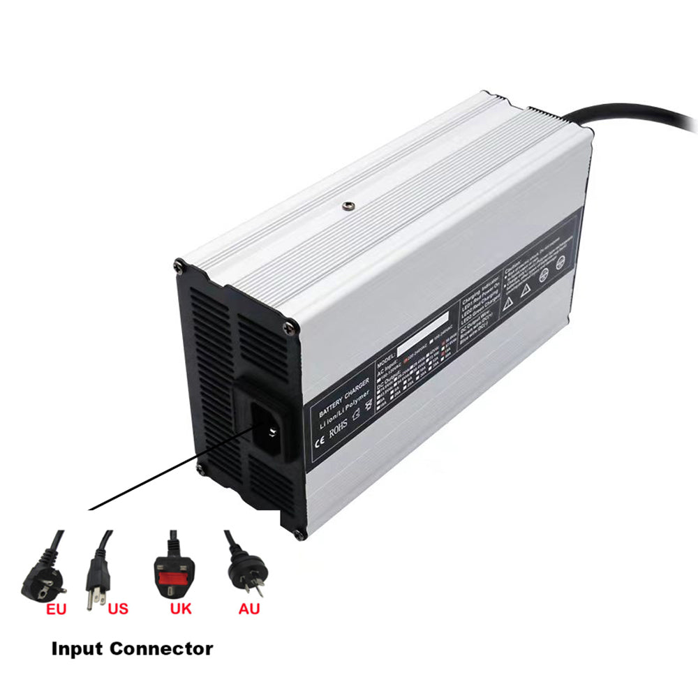 BAYADOU 900W 58.4V 15A LiFePO4 Battery Fast Charger For 16S 48V 51.2V 100AH Lithium Iron Phosphate Golf Cart Forklift RV Energy Storage Charger Copper Nose