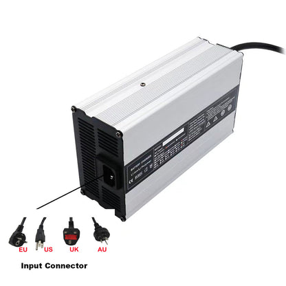 BAYADOU 900W 58.4V 15A LiFePO4 Battery Fast Charger For 16S 48V 51.2V 100AH Lithium Iron Phosphate Golf Cart Forklift RV Energy Storage Charger Copper Nose