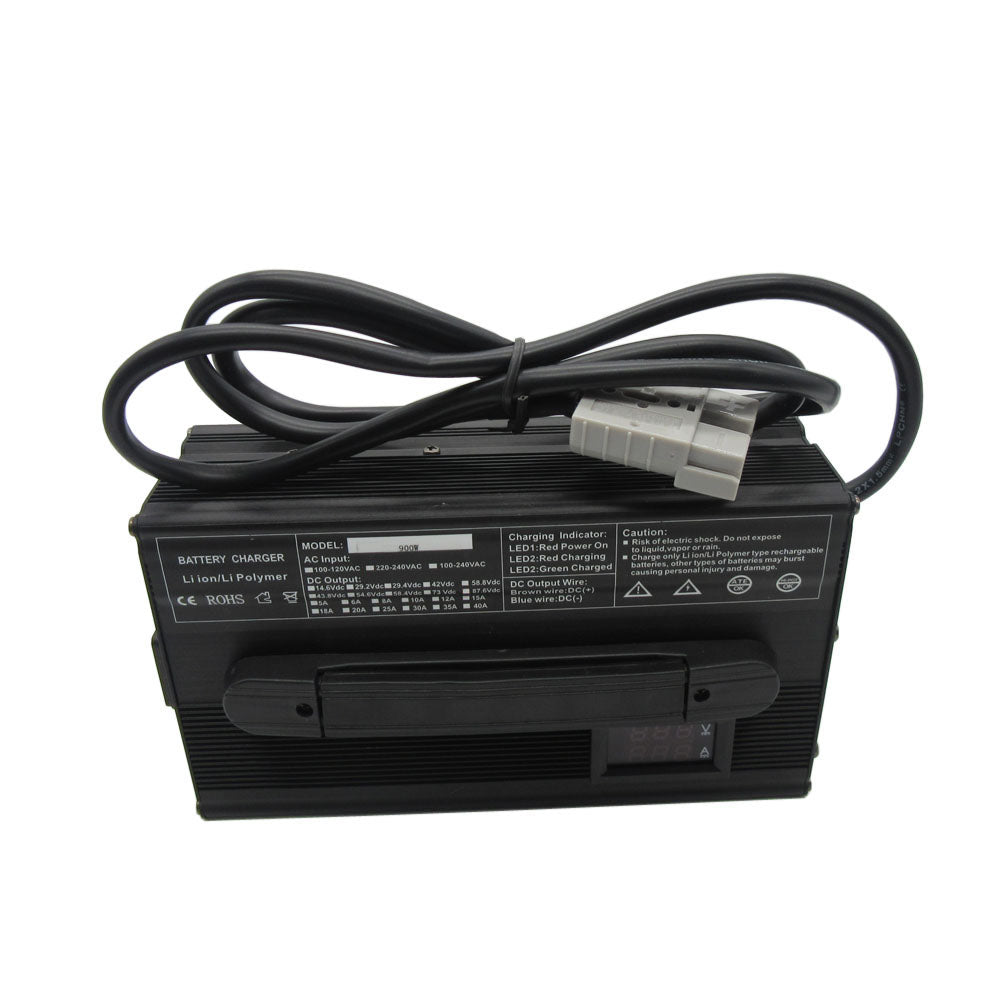 BAYADOU 900W 58.4V 15A LiFePO4 Battery Fast Charger 16S 48V 51.2V LFP Iron Phosphate Golf Cart Forklift RV Energy Storage Charger Copper Nose