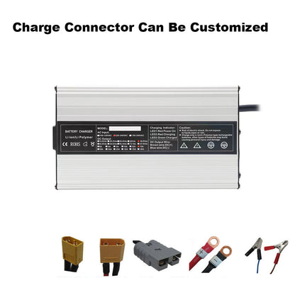 BAYADOU 900W 58.4V 15A LiFePO4 Battery Fast Charger For 16S 48V 51.2V 100AH Lithium Iron Phosphate Golf Cart Forklift RV Energy Storage Charger Copper Nose