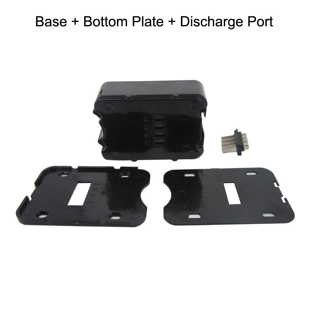 24V 36V 48V Ebike Bicycle Battery Box Case Cover Empty Silver Fish Aluminum Housing Accessories Bottom Discharge Black Color