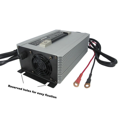 58.4V 30A LiFePO4 Battery Fast Charger 16S 48V 51.2V LFP Iron Phosphate Golf Cart Forklift RV Energy Storage Charger 2000W Powerful 110V / 220V AC Input