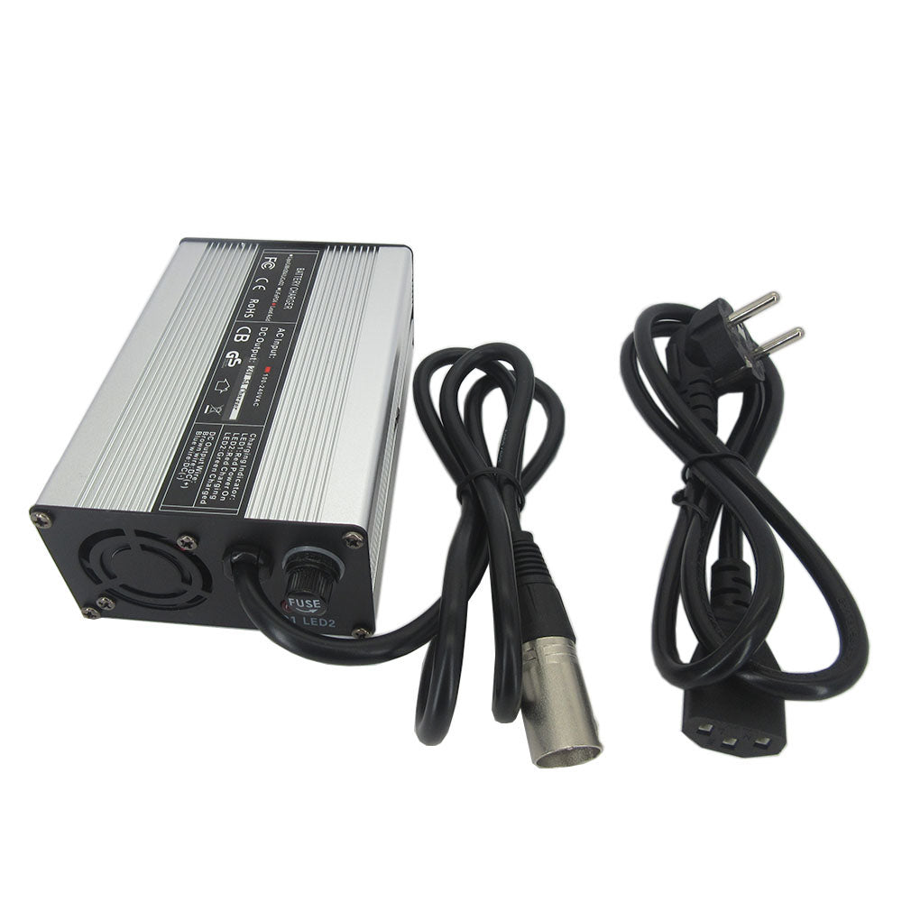 24 Volt 5A Lead Acid Fast Charger 24V 28.8V RV Golf Cart 20AH 30AH Electric Wheelchair Bike Battery Charger Aluminum Case XLRM 1+ 2- IEC C13