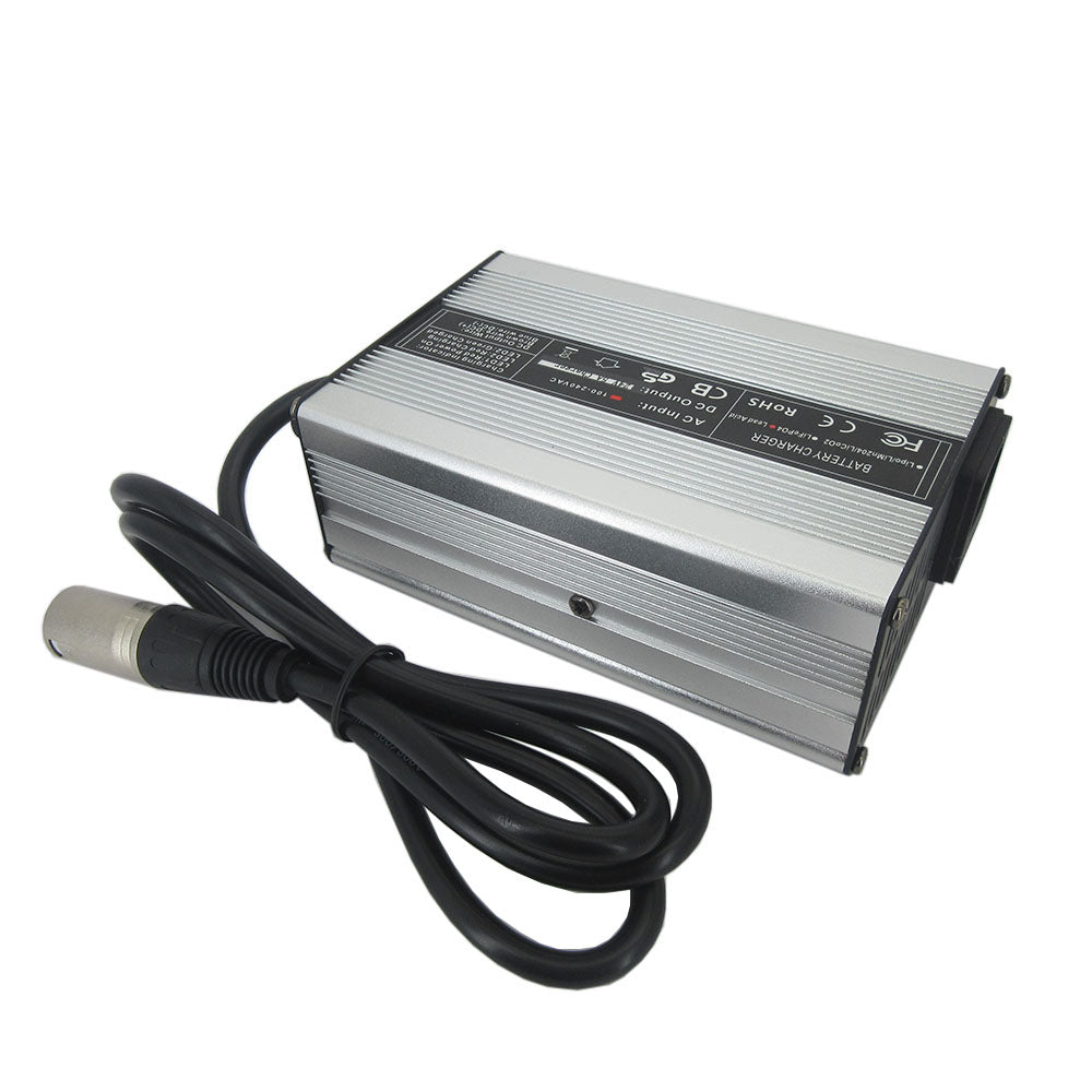 24 Volt 5A Lead Acid Fast Charger 24V 28.8V RV Golf Cart 20AH 30AH Electric Wheelchair Bike Battery Charger Aluminum Case XLRM 1+ 2- IEC C13