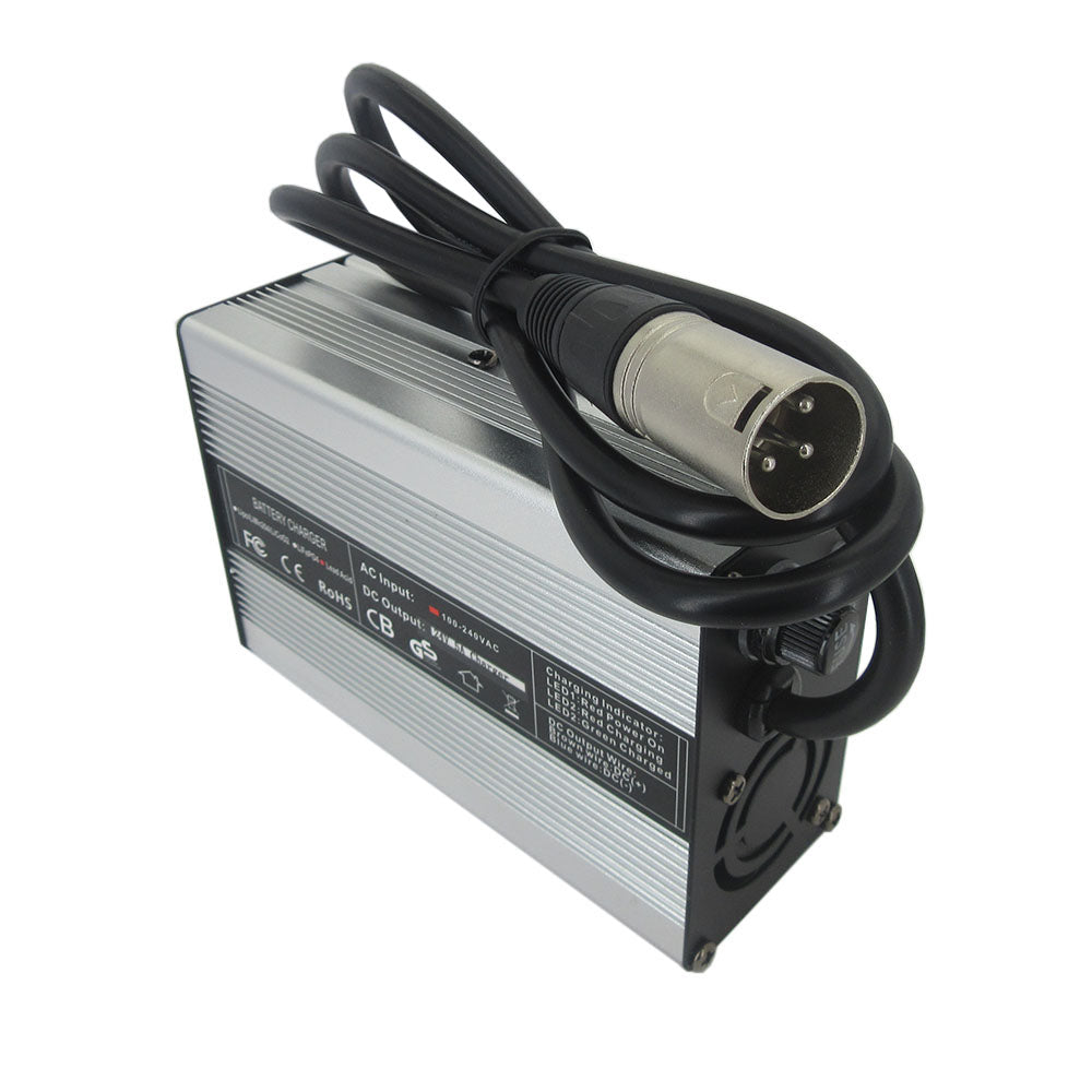 24 Volt 5A Lead Acid Fast Charger 24V 28.8V RV Golf Cart 20AH 30AH Electric Wheelchair Bike Battery Charger Aluminum Case XLRM 1+ 2- IEC C13
