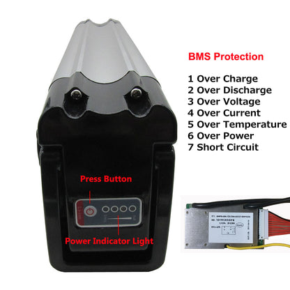 700W 24V 32AH Ebike Lithium Battery Pack 24 Volt 7S 30AH Silver Fish Electric Bike Bicycle Scooter Li-ion 18650 Bateria Akku With 29.4V 3A Charger Top Discharge