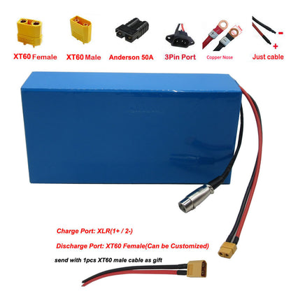 1000W 48V 20AH Ebike Lithium Battery Pack 48 Volt 13S Electric Bike Bicycle Scooter Li-ion 18650 Bateria Akku With PVC Case 54.6V 2A Charger