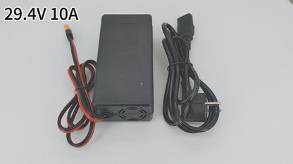 BAYADOU 29.4V 10A Li-ion Fast Charger 7S 24V 24 Volt Lithium Electric Bike Scooter Energy Storage Battery Charger XT90 XT60 SB50 Connector With Fan 220V Input