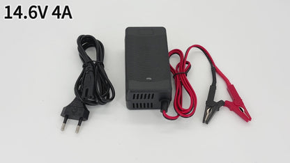 14.6V 4A Lifepo4 Lithium Iron Phosphate Battery Charger For 12.8V 4S Solar Electric tool LED Light Fast Charger Alligator Clip XT60 Connector
