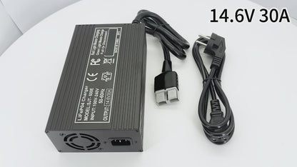 BAYADOU 12V 4S LiFePO4 Fast Charger 14.6V 30A 12.8V Smart Charger for 12 V Iron Phosphate Golf Energy Storage RV Boat Battery