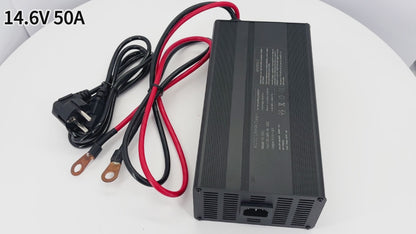 12V 12.8V 50A Lifepo4 Fast Charger 4S 14.6V 12 Volt Iron Phosphate LFP Energy Storage RV UPS Solar System Battery Chargers 220V Copper Nose