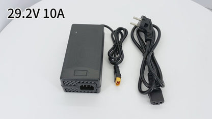 8S 29.2V 10A Lifepo4 LFP Battery Charger 24V Lithium Iron Phosphate Energy Storage Fast Chargers XT60 charge port With Fan
