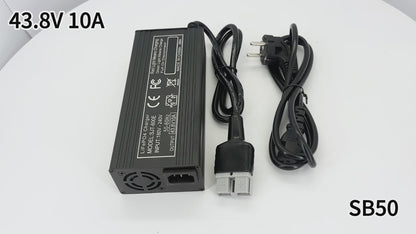 BAYADOU 43.8V 10A LiFePO4 Battery Fast Charger 12S 36V LFP RV Lithium Iron Phosphate Energy Storage RV Chargers SB50 XT90 220V Input 438W