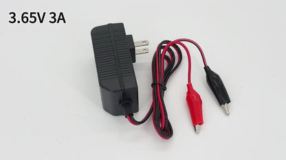 3.65V 3A 7.3V 3A Lifepo4 Charger 1S 3.2V 3.3V 2S 6.4V Lithium Iron Phosphate Toy Car Electric tool Battery Wall Charger Alligator Clip Connector