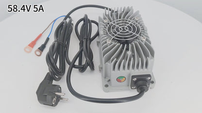 BAYADOU 300W 600W Waterproof 58.4V 5A 10A LiFePO4 Charger for 48V 16S Lithium Iron Phosphate RV Forklift Smart Fast Chargers Full sealed